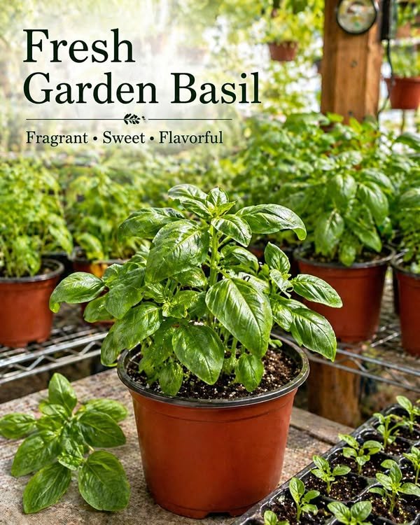 Basil starts grown by Secret Garden in Eagle River