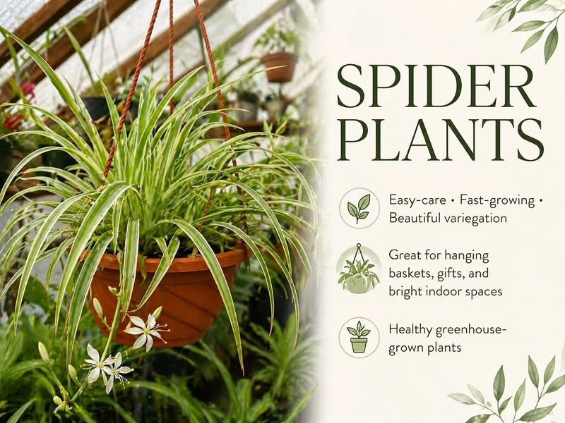 Spider plant in a one gallon pot